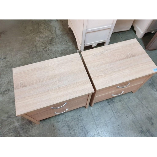 59 - Pair of Modern Light Wood 2 - Drawer Bedside Unit (2)