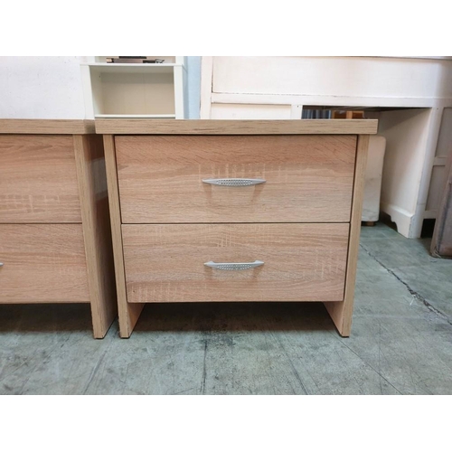 59 - Pair of Modern Light Wood 2 - Drawer Bedside Unit (2)