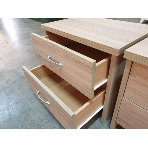 59 - Pair of Modern Light Wood 2 - Drawer Bedside Unit (2)