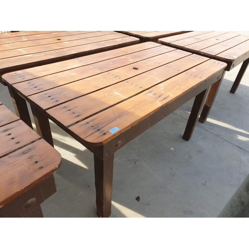 77 - Solid Wood Garden / Patio Table (or Rustic Dinning Table) (133cm x 75cm x 72cm)