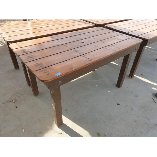 78 - Solid Wood Garden / Patio Table (or Rustic Dinning Table) (133cm x 75cm x 72cm)