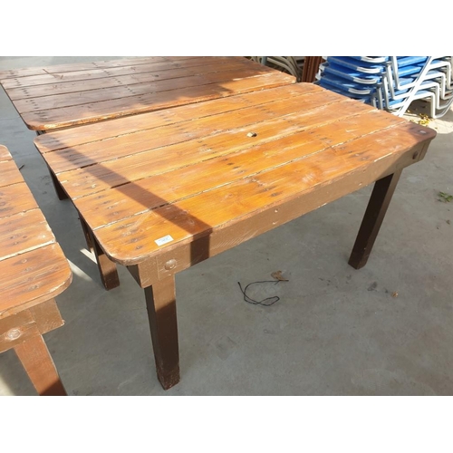 79 - Solid Wood Garden / Patio Table (or Rustic Dinning Table) (133cm x 75cm x 72cm)