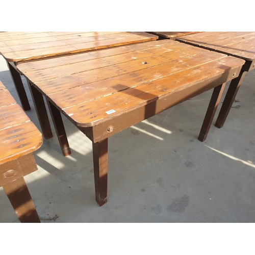 80 - Solid Wood Garden / Patio Table (or Rustic Dinning Table) (133cm x 75cm x 72cm)