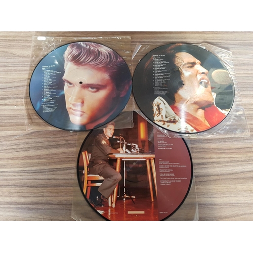 84 - Collection of 3 x Pictures Disks with 2 x Tribute to Elvis Side 1.2 and Side 4.3, and 