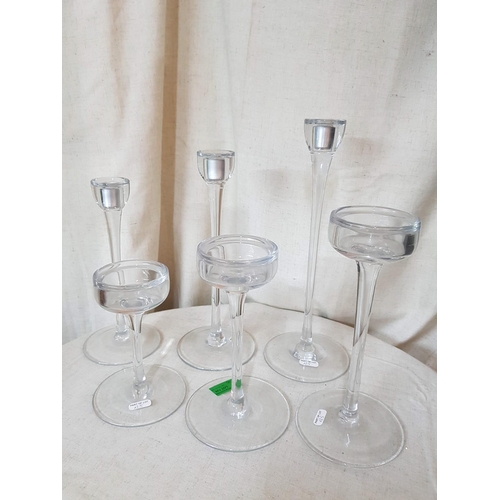 686 - Set of 6 x Modern Glass Candle Holders (x6)