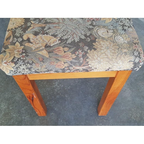 700 - Wooden Stool with Fabric Seat (49cm)