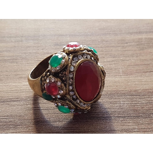 227 - Oriental Style Ring with Colour Stones and Modern Watch