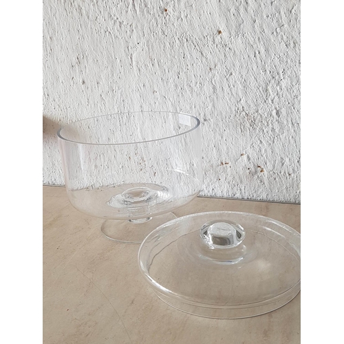 256 - Large Glass (Ø24cm) Biscuit Barrel with Lid