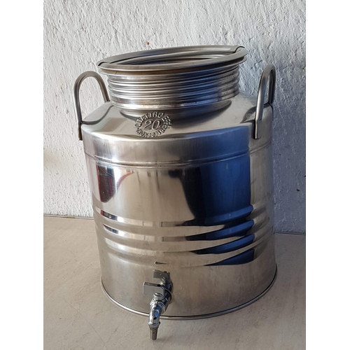 63 - Stainless Steel 20L Olive Oil Container with Tap and Stand (H:61cm)