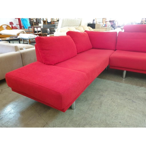 112 - Bo Concept Red Fabric Corner Sofa