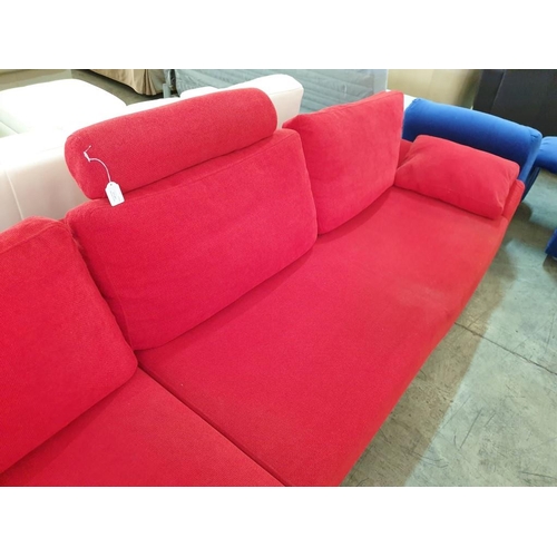 112 - Bo Concept Red Fabric Corner Sofa