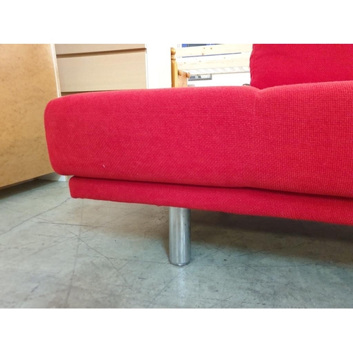 112 - Bo Concept Red Fabric Corner Sofa