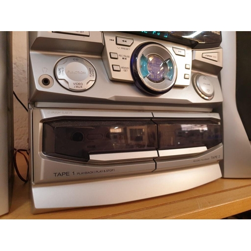 144 - Sharp CD- C621H Radio, 3 - Disc CD, Twin Cassette with 4 - Speakers, Remote and Manual *Tested and R... 