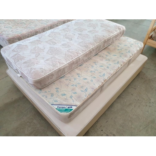 157 - Double Divan Bed Base (150cm x 190cm) Double Mattress (135cm x 190cm) and Single Mattress (90cmx  19... 