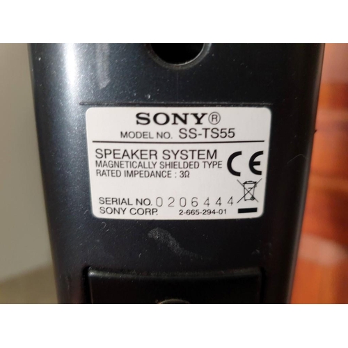 76 - Pair of Sony Speakers on Stands (Model: SS-T555) (2) (H:120cm)