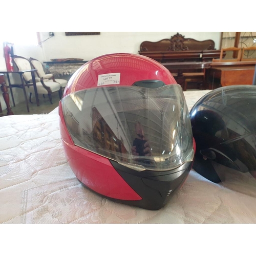 77 - 4 x Motorcycle Crash Helmets (4) (A/F)