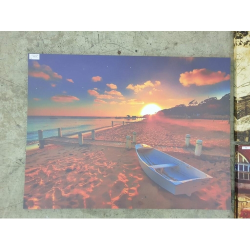 78 - 3 x Wall Prints; London, Paris & Beach Scene (3)