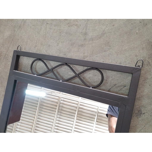 89 - Wall Mirror with Black Metal Surround (80cm x 50cm Overall)