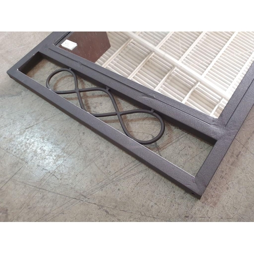 90 - Wall Mirror with Black Metal Surround (80cm x 50cm Overall)