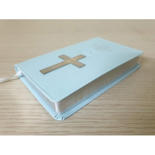 205 - A Blue Covered Bible the New Testament with Psalms with a Sterling Cross on the Front Printed by Hol... 