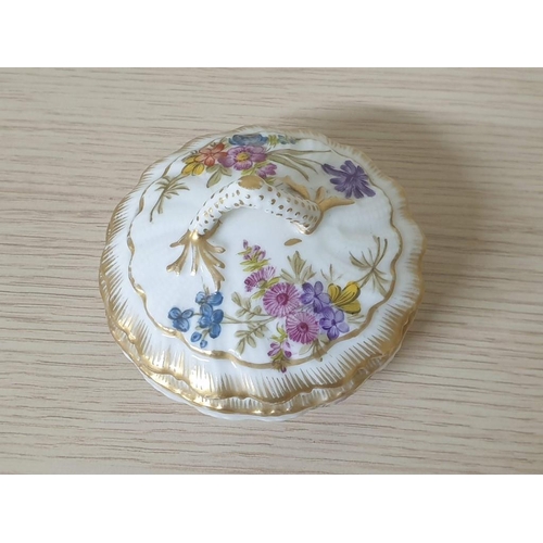 207 - A Meissen Bon Bonniere Decorated with Flowers and Gilding (Approx Ø 8cm) (CONS 797)