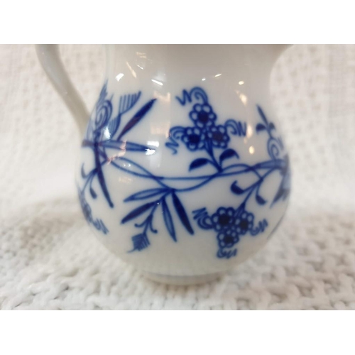 99 - A Small Blue and White Meissen Jug (H:8cm) (Ref: POR 736)