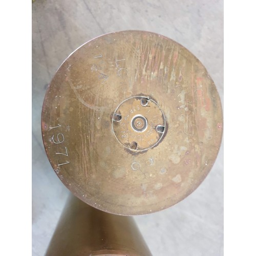 18 - 2 x Brass Artillery Shells, Approx H:33cm NB. See Photo for Military Markings (2)