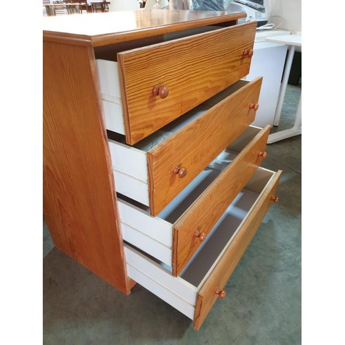 224 - Pine Colour 4 - Drawer Chest of Drawers (83cm x 49cmx 90cm)