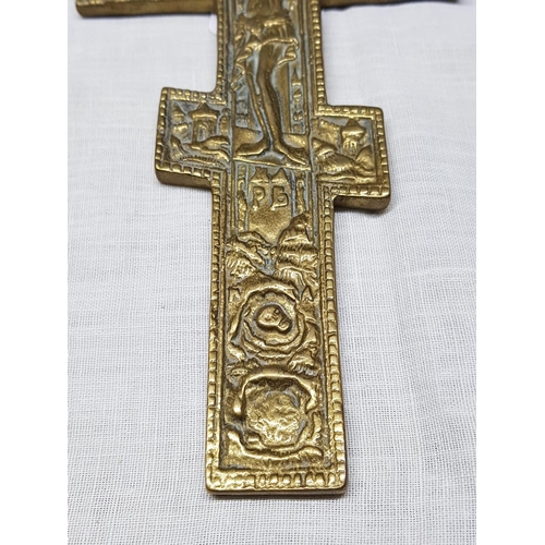 161 - Brass Replica of Byzantine Cross (25cm x 12.5cm)