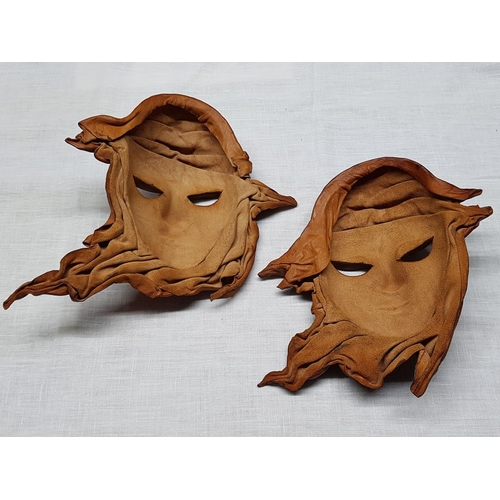 232 - Pair of Wall Ornament Leather Masks