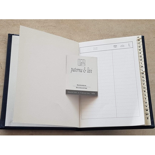 56 - Hard Cover Address Book with Silver Decor on the Front Cover (8cm x 11cm)