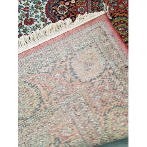 107 - Large Carpet with Oriental Pattern and Red / Blue / White Colours (250cm x 340cm)