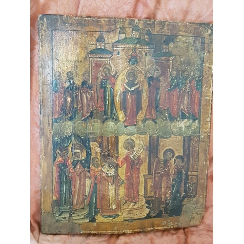 122 - Late 18th Century Russian Icon (39x32cm) in Very Good Condition