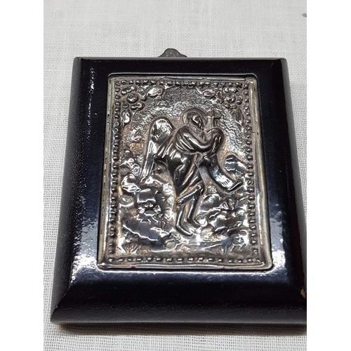 127 - Holly Image Made of Silver (.925) with Depicts of Traditional Hapiography (2 x Mini Icons 6.5cm x 7c... 