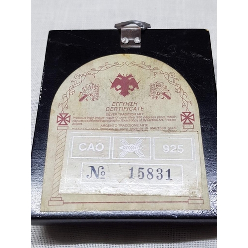 127 - Holly Image Made of Silver (.925) with Depicts of Traditional Hapiography (2 x Mini Icons 6.5cm x 7c... 
