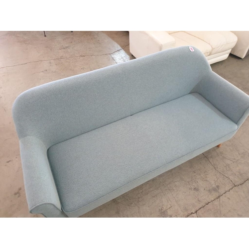 101 - Pale Green Fabric 3 - Seater and 2 - Seater Sofas Over Light Wood Legs (2) (170cm x 80cm & 140cm x 8... 