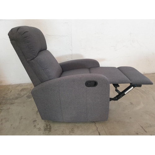 102 - Pair of Grey Fabric Reclining Armchairs (2)
