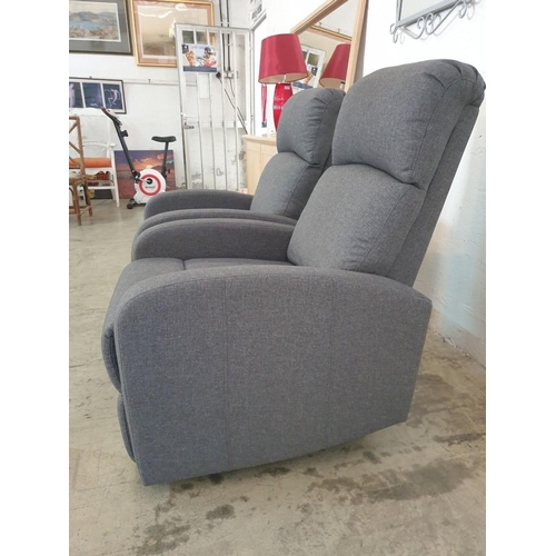 103 - Pair of Grey Fabric Reclining Armchairs (2)