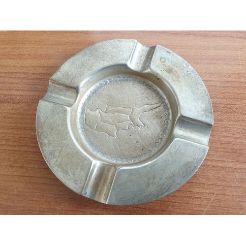 121 - Silver Ashtray (800) (Ø10cm) with Cyprus Map, 54gr