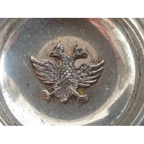125 - Set of 3 x Matching Silver (830) Dshes (Ø8cm) with 2 - Heads Eagle, Maker 