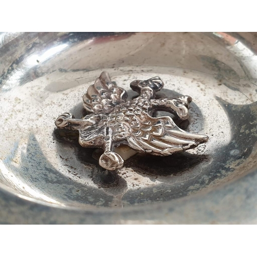 125 - Set of 3 x Matching Silver (830) Dshes (Ø8cm) with 2 - Heads Eagle, Maker 