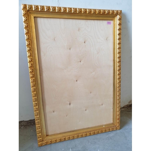 136 - Gold Finished Decorative Carved Wood Pictures Frame (No Glass) (80cm x 112cm)