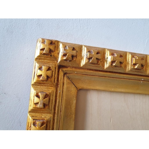 136 - Gold Finished Decorative Carved Wood Pictures Frame (No Glass) (80cm x 112cm)