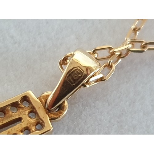 111A - 18ct Yellow Gold Cross Pendant Set with Clear Stones (Approx. 15 x 21mm, 2.1g), Together with 18ct Y... 