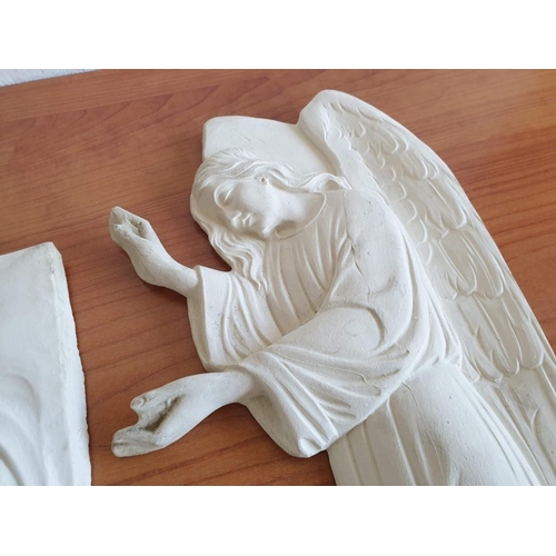 132 - Plaster Case Praying Madonna (45cm) and Blassing Angel (52cm) (2)