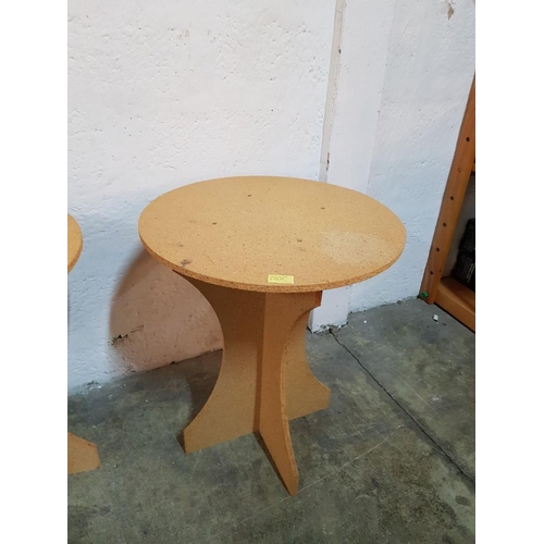 227 - Fiberboard Tables Small Round Top Occasional Tables (H:61cm x Ø50.5cm) x2