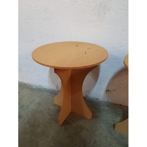 227 - Fiberboard Tables Small Round Top Occasional Tables (H:61cm x Ø50.5cm) x2