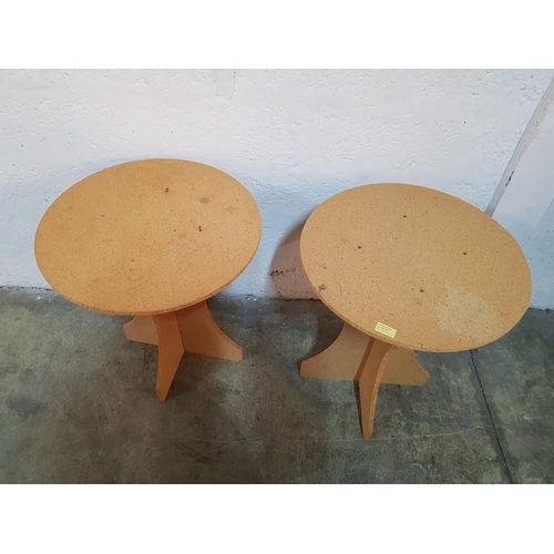 227 - Fiberboard Tables Small Round Top Occasional Tables (H:61cm x Ø50.5cm) x2