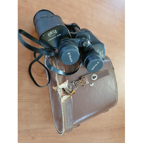 306 - ''Hunter'' Pair of Binoculars (7 x 50 Sehfeld) with Leather Brown Case