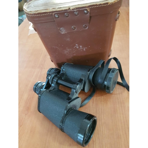 306 - ''Hunter'' Pair of Binoculars (7 x 50 Sehfeld) with Leather Brown Case